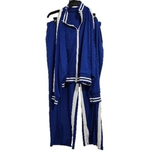 Blue and White Peek a Boo Sleeve Jogger